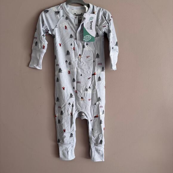 Coccoli Baby Winter Ski Print One Piece Pajamas 9 Month Unisex Baby New - Picture 1 of 7